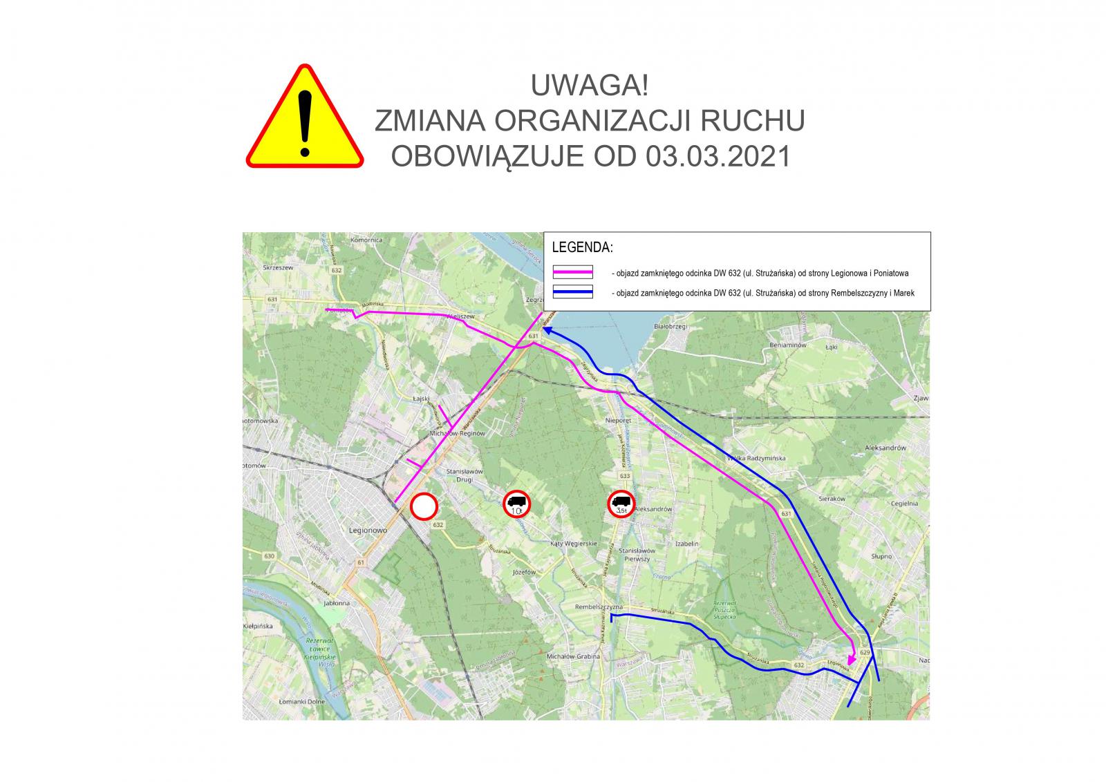 Mapka objazdów