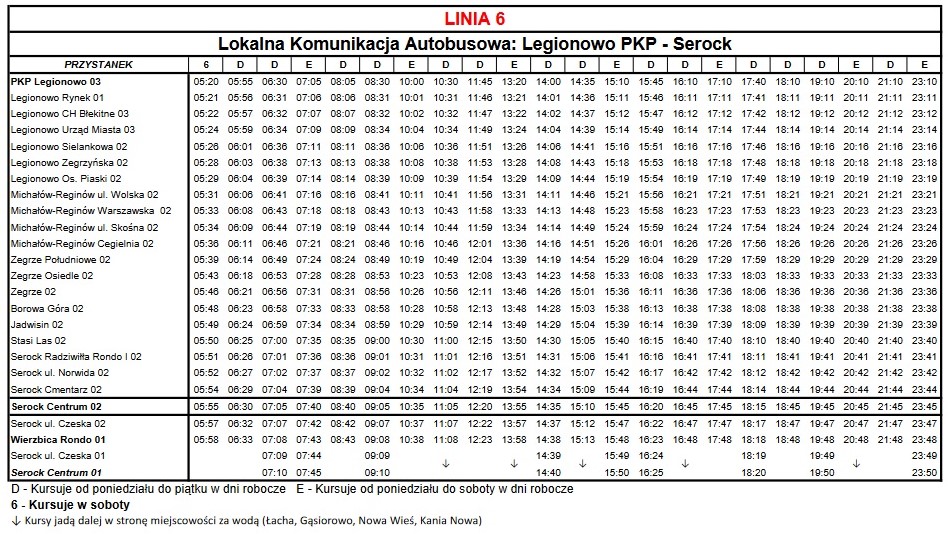 Komunikacja PKP Legionowo - Serock