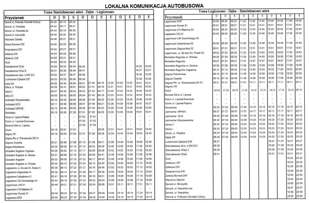 Linia Stanisławowo - PKP Legionowo przez Michałów-Reginów