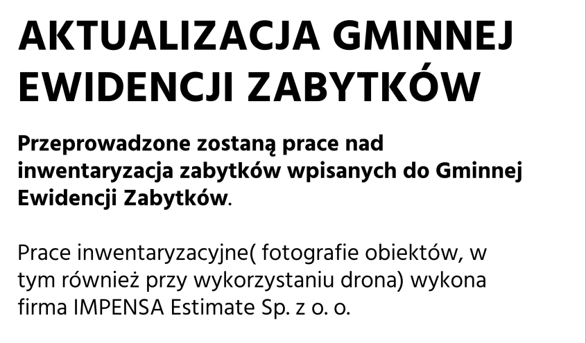 AKTUALIZACJA GMINNEJ EWIDENCJI ZABYTKÓW