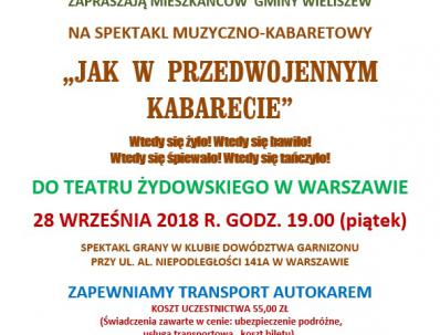 Zaproszenie na spektakl "Jak w przedwojennym kabarecie"