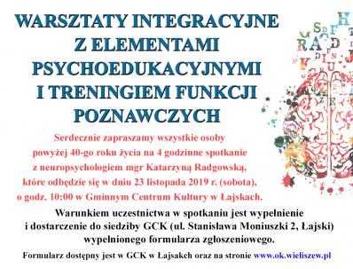 Warsztaty integracyjne dla osób dorosłych