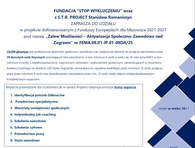  "Zalew Możliwości - Aktywizacja Społeczno-Zawodowa nad Zegrzem"