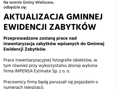 AKTUALIZACJA GMINNEJ EWIDENCJI ZABYTKÓW