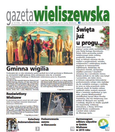 Czwartek, 20.12.2018r. (numer 135)